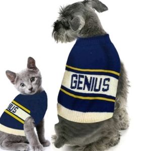Fetchwear Dog Genius Blue Sweater Size Large